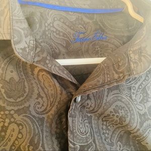 Tessa Elba Black Paisley Dress Shirt